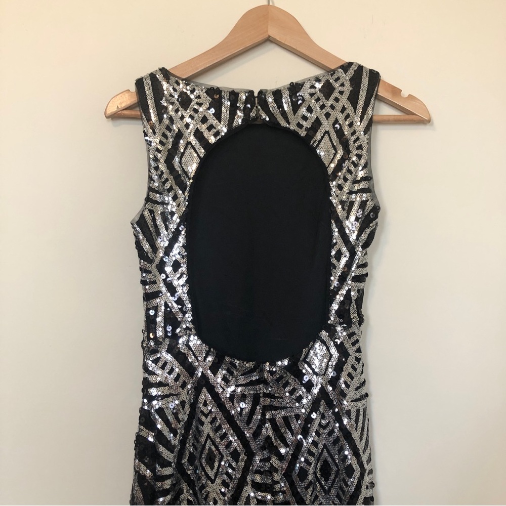 B. Darlin Black and Silver Sequin Dress - Picture 3 of 4